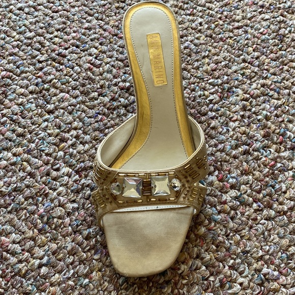 Ann Marino heeled sandals/slides with jewels - Picture 2 of 10